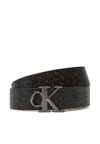 Calvin Klein Jeans Pasek Męski Monogram Plaque Buckle 35Mm Adj/Rev LV04G7033G Czarny. Kolor: czarny. Materiał: skóra #3