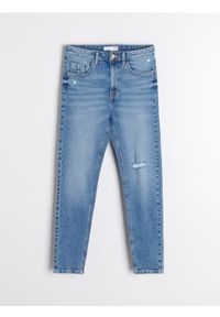 Sinsay - Jeansy z przetarciami Skinny fit - granatowy. Kolor: niebieski