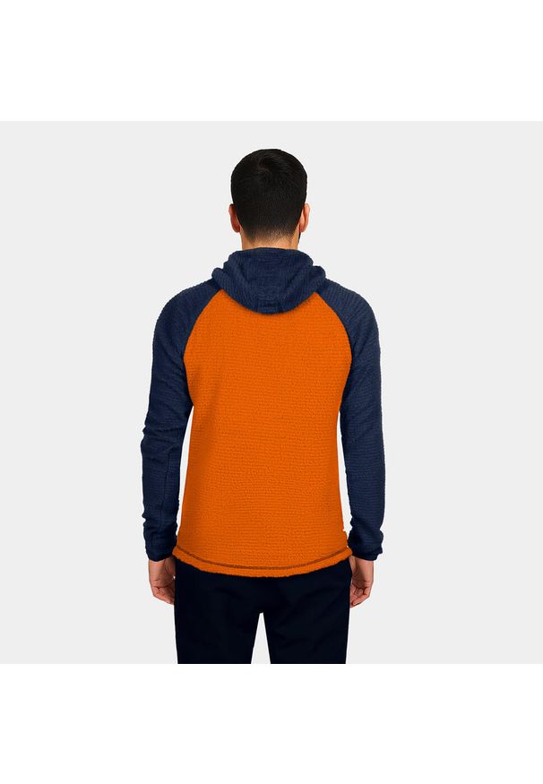Bluza Primaloft męska Alpinus Eio. Kolor: pomarańczowy, niebieski, wielokolorowy. Materiał: polar. Technologia: Primaloft. Sport: turystyka piesza