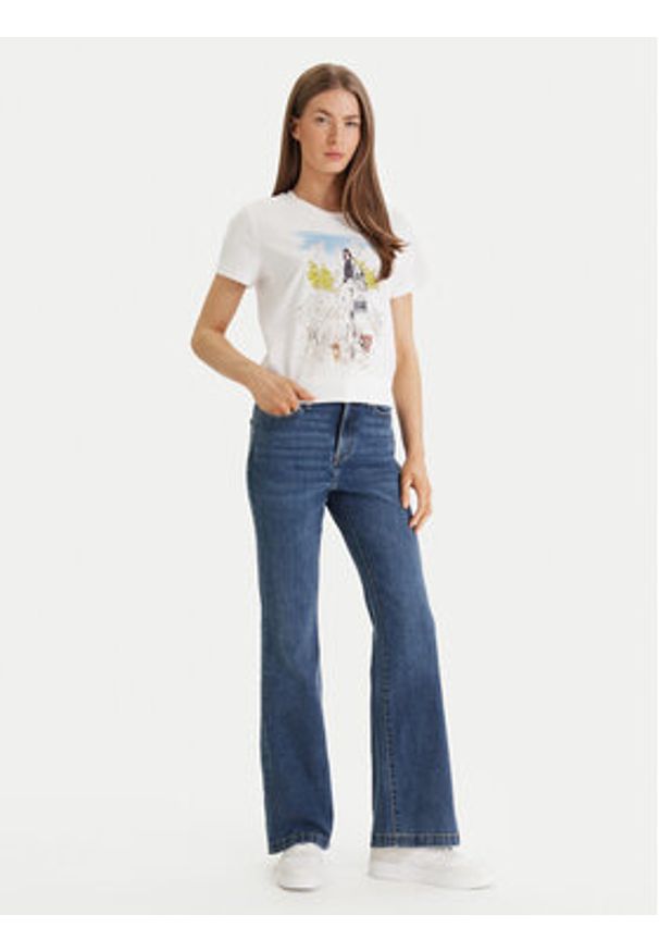 DKNY T-Shirt Central Park Conversational P61M0WNA Biały Regular Fit. Kolor: biały. Materiał: bawełna