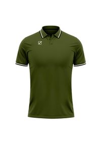 Polo Givova Action. Typ kołnierza: polo. Kolor: zielony. Materiał: bawełna, materiał. Wzór: haft. Styl: sportowy #1