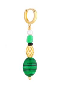 SELFIE JEWELLERY - Kolczyki z kamieniami naturalnymi Green Purity. Kolor: zielony. Kamień szlachetny: agat, perła, malachit #4