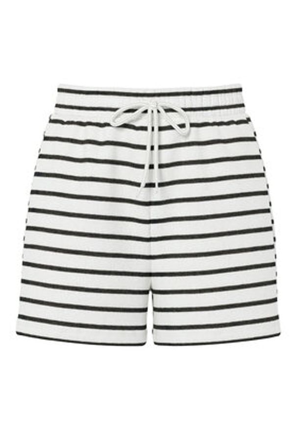 Pieces Szorty sportowe Chilli 17146889 Biały Regular Fit. Kolor: biały. Materiał: bawełna