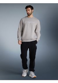 4f - 4F Bluza dresowa nierozpinana bez kaptura męska - szara S. Okazja: na co dzień. Typ kołnierza: bez kaptura. Kolor: szary. Materiał: dresówka. Styl: casual #1