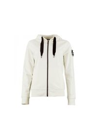 PEAK MOUNTAIN - Damska bawełniana bluza rozpinana na całej długości Peak Mountain French Terry. Kolor: biały, beżowy, wielokolorowy. Materiał: bawełna #1