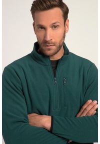 JAY-PI - Męska Bluza polarowa z półgolfem odzież rowerowa długi rękaw. Kolekcja: plus size. Kolor: zielony. Materiał: poliester, materiał. Długość rękawa: długi rękaw. Długość: długie