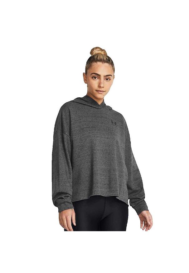 Bluza Kobieta Under Armour Rival Terry szary. Kolor: czarny, szary, wielokolorowy. Sport: fitness