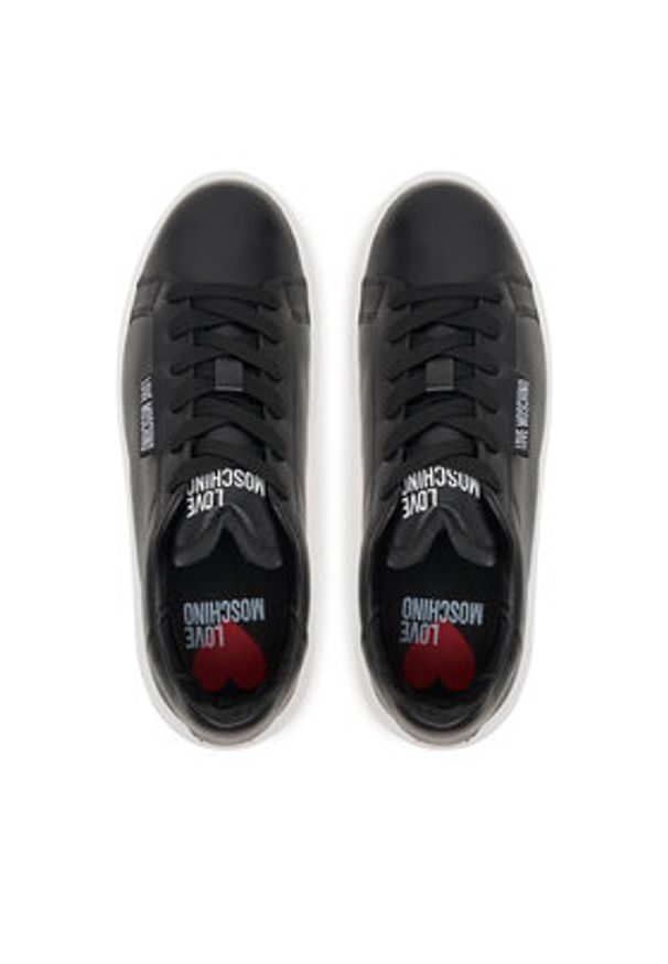 Love Moschino - LOVE MOSCHINO Sneakersy JA15195G1NIA300Z37 Czarny. Kolor: czarny. Materiał: skóra