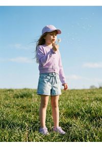 Sinsay - Szorty jeansowe paperbag z paskiem - niebieski. Kolor: niebieski. Materiał: jeans #1