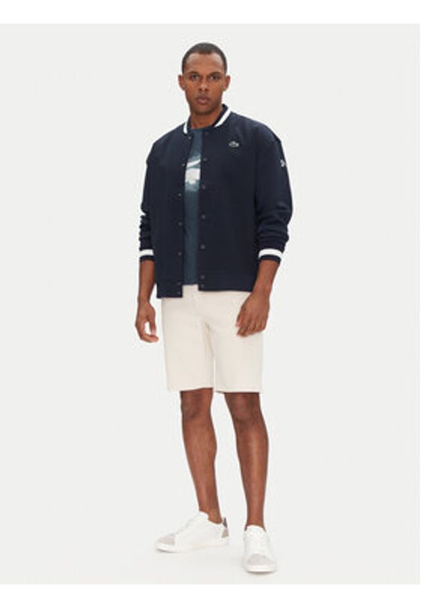 Lacoste Kurtka bomber SH1045 Granatowy Regular Fit. Kolor: niebieski. Materiał: syntetyk
