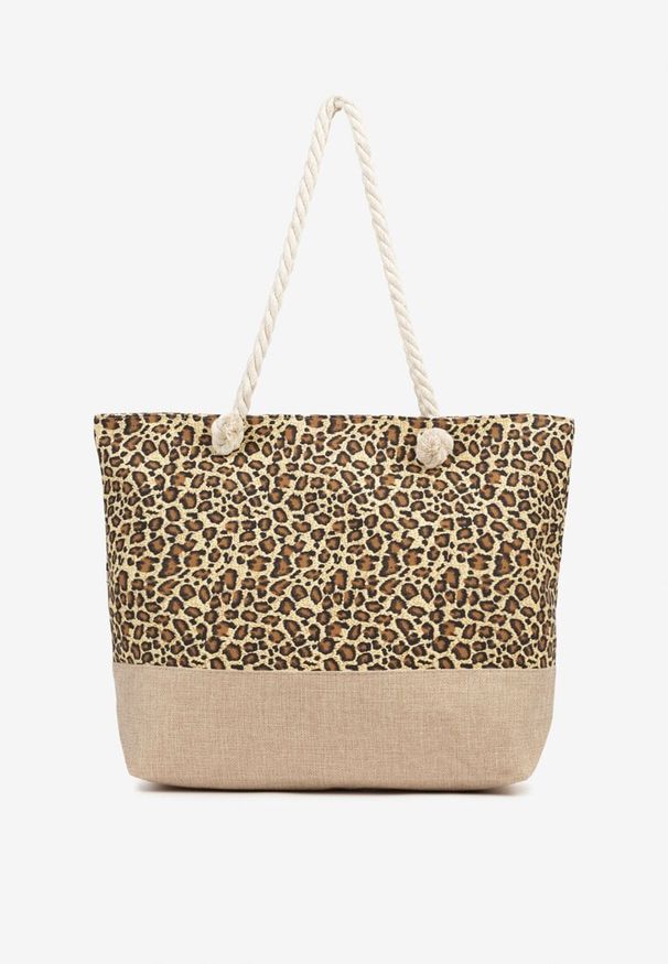 Renee - Brązowa Plażowa Torebka Typu Shopper ze Sznurkiem Reveirra. Kolor: brązowy. Sezon: lato. Styl: casual