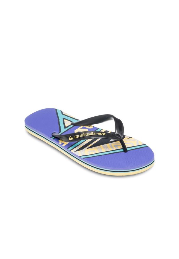 Quiksilver - Klapki dla Mężczyzn MOLOKAI SCREEN. Okazja: na plażę. Kolor: pomarańczowy, wielokolorowy, żółty. Materiał: guma, syntetyk, materiał. Styl: sportowy