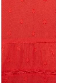 Superdry bluzka kolor czerwony. Kolor: czerwony. Materiał: koronka. Długość rękawa: na ramiączkach #3