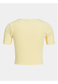 JJXX T-Shirt Florie 12217164 Żółty Slim Fit. Kolor: żółty. Materiał: bawełna