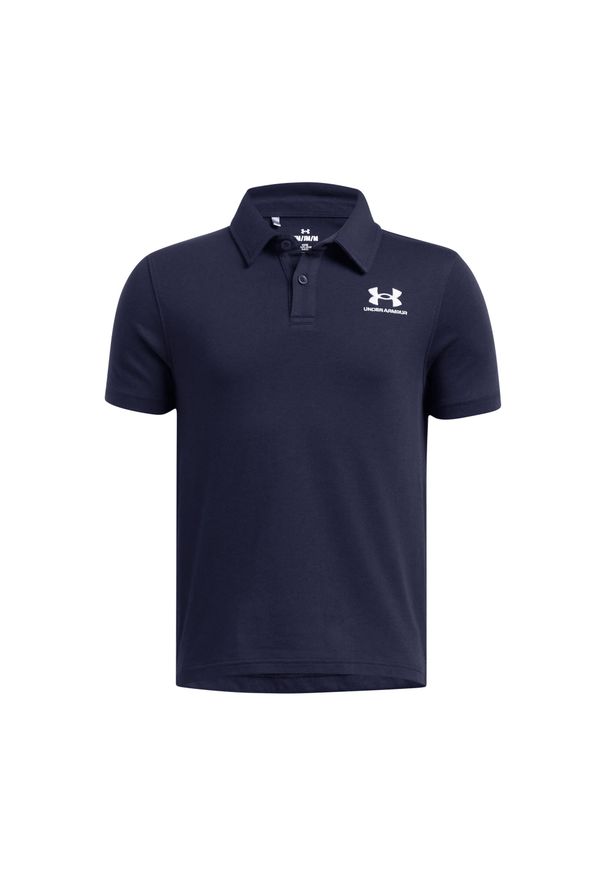 Koszulka polo dla dzieci Under Armour Icon. Typ kołnierza: polo. Kolor: biały, niebieski, wielokolorowy. Materiał: materiał