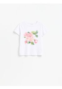 Reserved - Bawełniany t-shirt z nadrukiem - biały. Kolor: biały. Materiał: bawełna. Wzór: nadruk #1