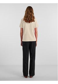 Pieces T-Shirt Ria 17086970 Beżowy Regular Fit. Kolor: beżowy. Materiał: bawełna #3