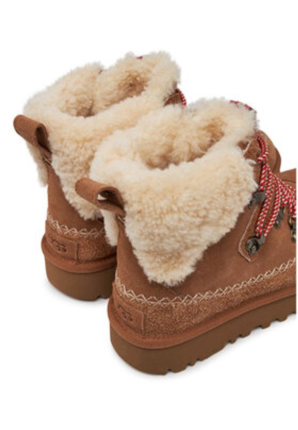 Ugg Śniegowce W Classic Alpine Lace Up 1158271 Brązowy. Kolor: brązowy. Materiał: skóra