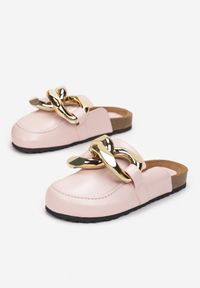 Renee - Różowe Klapki Arrieda. Nosek buta: okrągły. Kolor: różowy. Wzór: gładki, aplikacja. Sezon: wiosna, lato #4