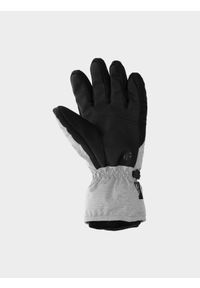 4f - Rękawice narciarskie Thinsulate© damskie - szare. Kolor: szary. Materiał: syntetyk, materiał. Technologia: Thinsulate. Sport: narciarstwo