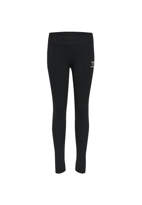Dziecięce legginsy bawełniane Hummel Move Grid. Okazja: na uczelnię. Kolor: czarny. Materiał: bawełna. Styl: młodzieżowy, sportowy