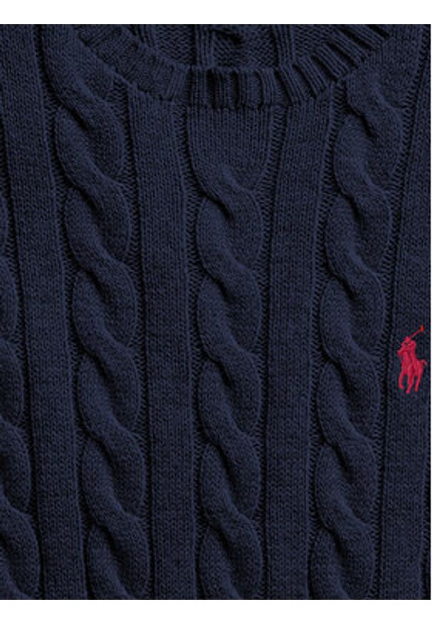 Polo Ralph Lauren Sweter 710775885001 Granatowy Regular Fit. Typ kołnierza: polo. Kolor: niebieski. Materiał: bawełna