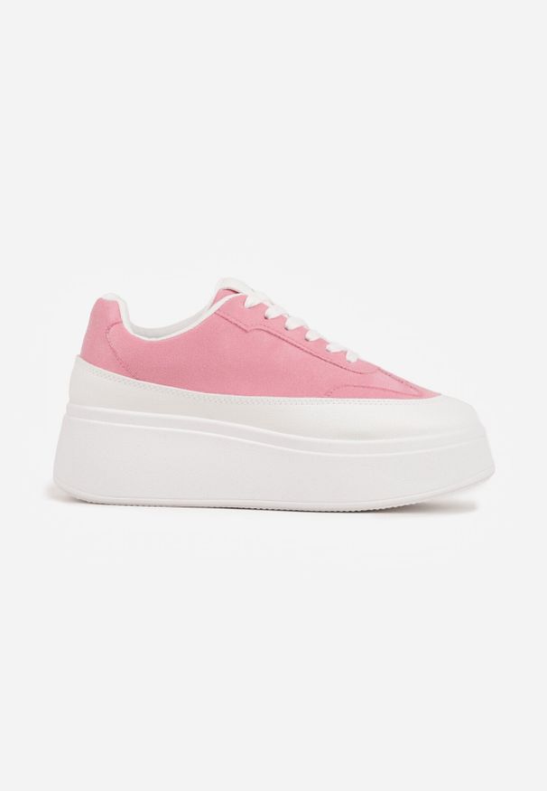 Born2be - Różowe Sneakersy VICES na Platformie w Stylu lat 90. Donah. Kolor: różowy. Sezon: lato. Obcas: na platformie