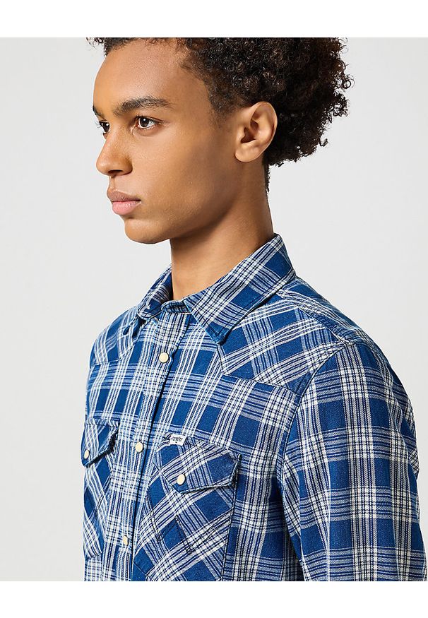 Wrangler - WRANGLER MĘSKA KOSZULA WESTERN INDIGO SHIRT DARK WASH 112357250 W5K9014055