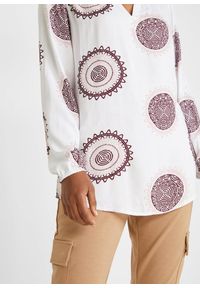 bonprix - Bluzka tunikowa z miękkiej wiskozy. Kolor: biały. Materiał: wiskoza #3