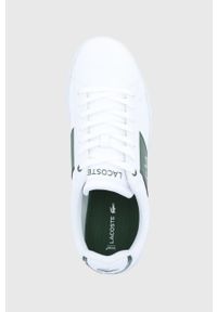 Lacoste Buty skórzane kolor biały. Nosek buta: okrągły. Zapięcie: sznurówki. Kolor: biały. Materiał: skóra. Sport: bieganie