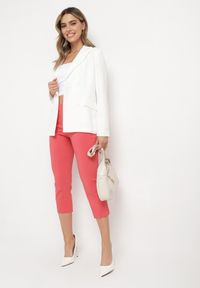 Born2be - Różowe Spodnie o Długości 3/4 z Elastyczną Gumką w Pasie i Wiązaniem Cidasara. Kolor: różowy #5