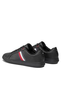 TOMMY HILFIGER - Tommy Hilfiger Sneakersy Essential Leather Cupsole FM0FM04921 Czarny. Kolor: czarny. Materiał: skóra #4