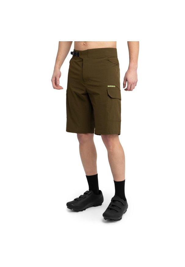 SIROKO - Męskie krótkie spodenki rowerowe MTB Kolarstwo Siroko MTB Braker Green. Kolor: zielony. Materiał: materiał. Długość: krótkie. Sport: kolarstwo