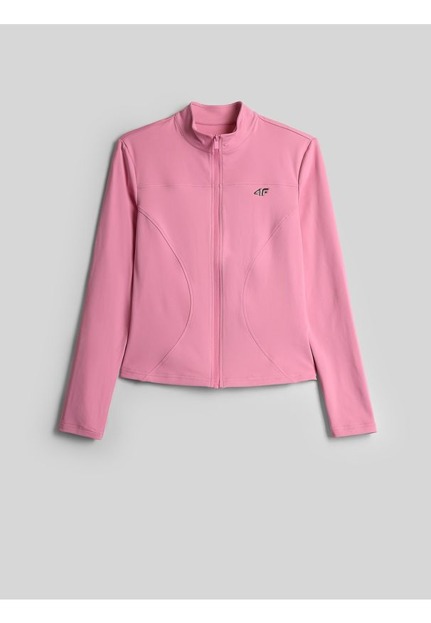 4f - 4F Bluza slim bez kaptura damska - różowa XL. Typ kołnierza: bez kaptura. Kolor: różowy