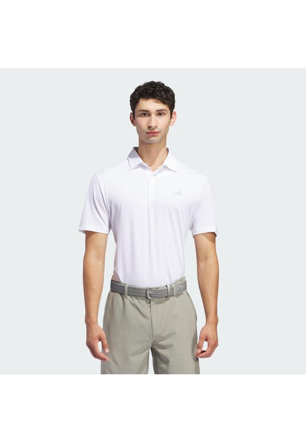 Adidas - Koszulka polo Ultimate365 Solid. Typ kołnierza: polo. Kolor: biały. Materiał: materiał. Styl: sportowy