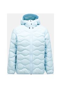 Kurtka Peak Performance puchowa męska Helium Down Hood Jacket niebieska - XL. Kolor: wielokolorowy. Materiał: puch. Sport: turystyka piesza