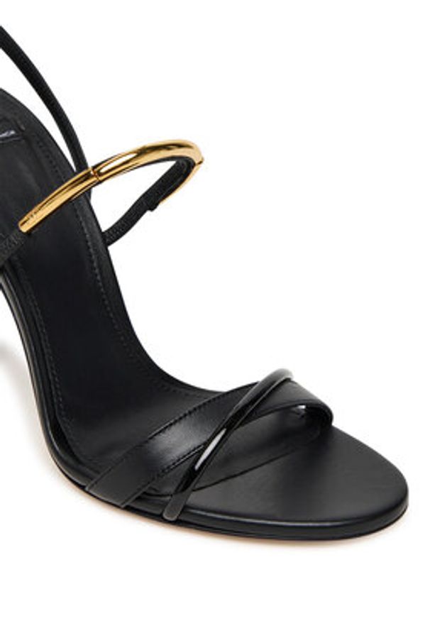Elisabetta Franchi Sandały SA-14C-57E2-V620 Czarny. Kolor: czarny. Materiał: skóra