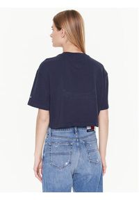 Tommy Jeans T-Shirt Archive DW0DW14913 Granatowy Cropped Fit. Kolor: niebieski. Materiał: bawełna