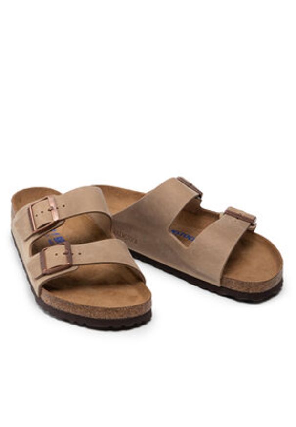 Birkenstock Klapki Arizona Bs 0552811 Szary. Kolor: brązowy. Materiał: nubuk, skóra