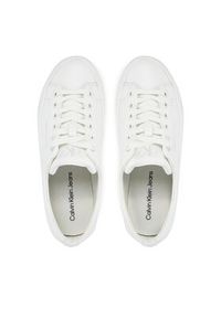 Calvin Klein Jeans Sneakersy Vulc Flatform Low Mg Lth YW0YW01771 Biały. Kolor: biały. Materiał: skóra #4