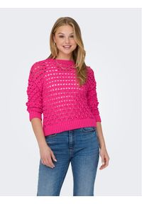 only - ONLY Sweter Linda 15311772 Różowy Regular Fit. Kolor: różowy. Materiał: syntetyk #1