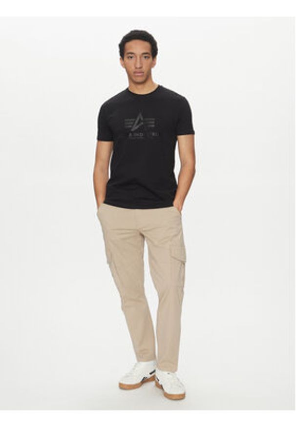Alpha Industries T-Shirt Basic 100501 Czarny Regular Fit. Kolor: czarny. Materiał: bawełna