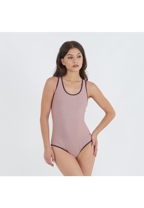 LEGEA - Kostium jednoczęściowy odwracalny BRYANNA damski. Kolor: czerwony, wielokolorowy, różowy. Materiał: poliester, elastan