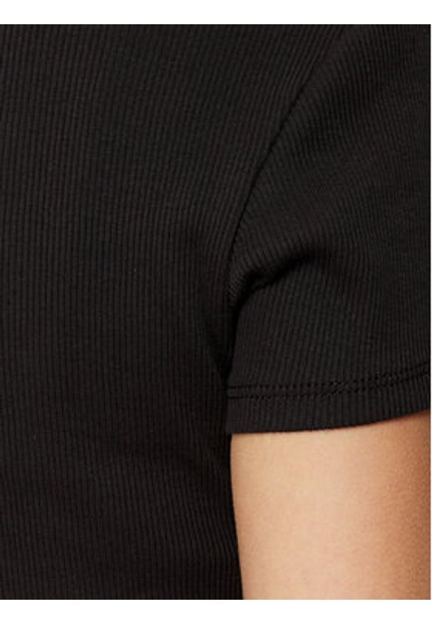 Tommy Jeans T-Shirt DW0DW19502 Czarny Slim Fit. Kolor: czarny. Materiał: bawełna