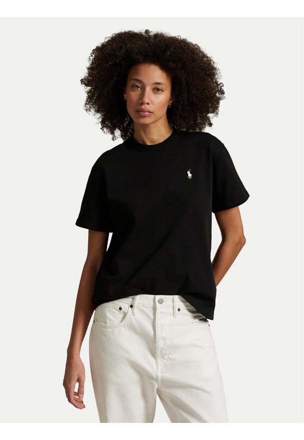 Polo Ralph Lauren T-Shirt 211967104002 Czarny Relaxed Fit. Typ kołnierza: polo. Kolor: czarny. Materiał: bawełna
