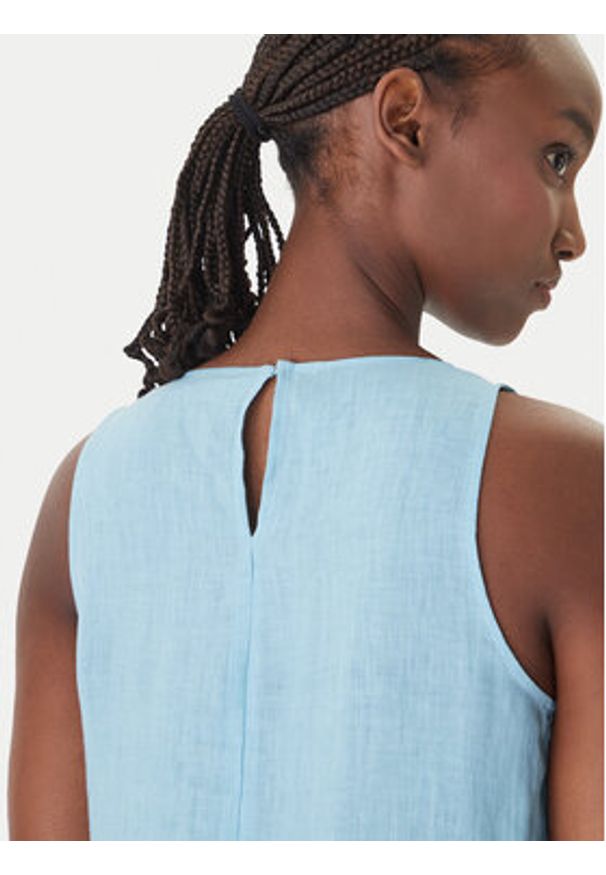 Marella Sukienka letnia Velo 2615221352 Błękitny Regular Fit. Kolor: niebieski. Materiał: len. Sezon: lato