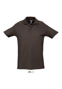SOL'S - Polo Sol's Spring Ii. Typ kołnierza: polo. Kolor: brązowy. Materiał: bawełna. Styl: elegancki #1
