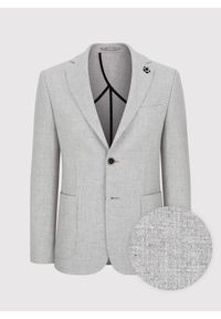 Pako Lorente - PAKO LORENTE – Szara marynarka casualowa o widocznej fakturze. Okazja: na co dzień. Kolor: brązowy, szary. Materiał: wełna. Sezon: wiosna. Styl: casual #1