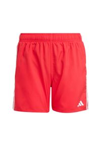 Adidas - Szorty 3-Stripes Swim Kids. Kolor: biały, czerwony, wielokolorowy. Materiał: materiał