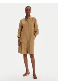 Marella Bermudy Rosta 2515141032 Beżowy Relaxed Fit. Kolor: beżowy. Materiał: len #4